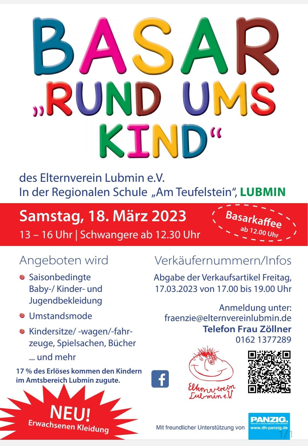Vorankündigung Basar März 2023 – Willkommen beim Elternverein Lubmin e.V.